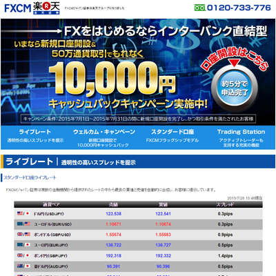 FXCMジャパン証券（プレミアム口座）